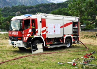 Feuerwehr Naters Tanklöschfahrzeug TLF Stapfen Wiese Stapfenwiese